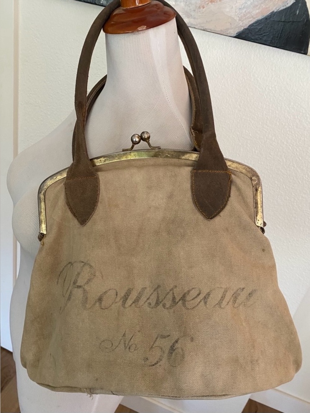 French country vintage inspired bag, distressed, artisanal, upcycled, 28.00